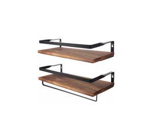 Repisas Flotantes de Madera Modernas Multipropósito Kit 2 Marrón Oscuro