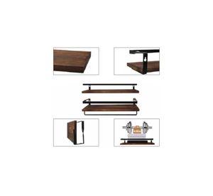 Repisas Flotantes de Madera Modernas Multipropósito Kit 2 Marrón Oscuro