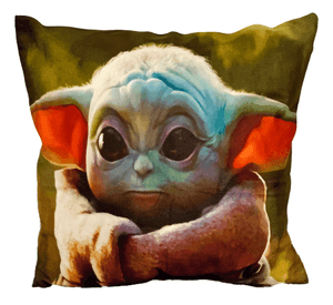 Cojín Felpa 45x45 De Bebe Yoda Grogu cm Extra Suave Star Wars
