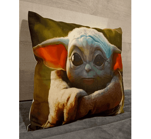 Cojín Felpa 45x45 De Bebe Yoda Grogu cm Extra Suave Star Wars