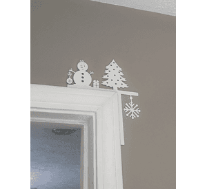Adorno navidad - Esquinero puerta Muñeco de Nieve