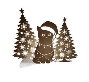 Decoración - Silueta de Gato Navideño
