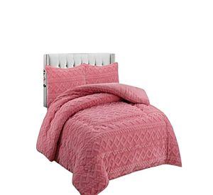 COBERTOR DE INVIERNO CON TEXTURA KING 250X270CM ROSA