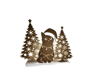 Decoración - Silueta de Gato Navideño