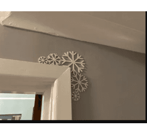 Adorno navidad - Esquinero para puerta Copos de nieve