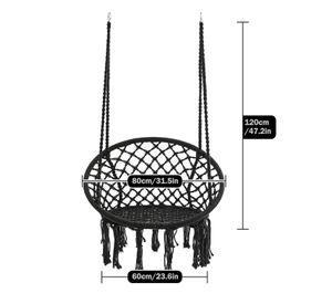 silla colgante redonda negro