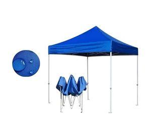Toldo Plegable 3 X 3 Metros Impermeable Americano Resistente Reforzado Retráctil Color Azul Patas Bl