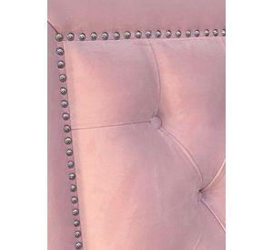 Respaldo de Cama Capitoné Frame Tachas Felpa Rosado Claro - 1 Plaza