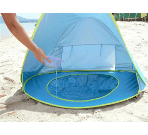 Tienda playa bebé piscina 2 en 1 celeste