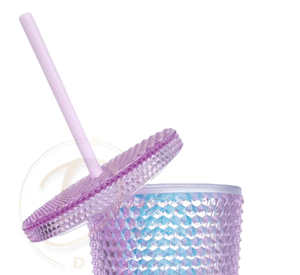 Vaso Mug Tublr Stud Botella Motivacional Vaso con Bombilla Morado Brillante