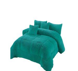 COBERTOR PELUDO CON CHIPORRO 2 PLAZAS 230X250CM TURQUESA