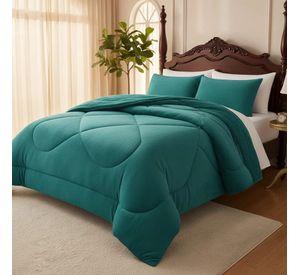 Plumon Pluch Para Colchón 2 Plazas Suave Y Cómoda Turquesa Lisa
