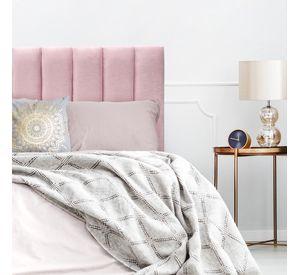 Respaldo de Cama Tubular Vertical Felpa Rosado Claro - 1.5 Plaza