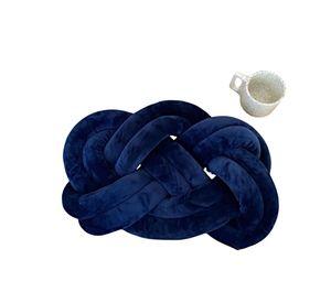 COJIN ELEGANTE NUDO GRANDE AZUL 45 CM