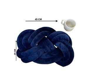 COJIN ELEGANTE NUDO GRANDE AZUL 45 CM