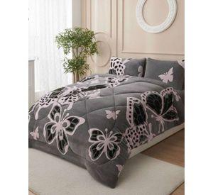 Cubrecama Chiporro Diseño Mariposa Suave y Abrigador King A46