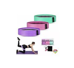 Bandas Elásticas para Ejercicio - Pro, 3 Pcs de Tela con Bolso, Yoga Gianpa