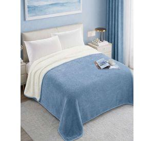 FRAZADA CON CHIPORRO ELEGANTE 2 PLAZA 200X230cm Celeste