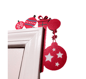 Adorno navidad - Esquinero para puerta navidad rojo