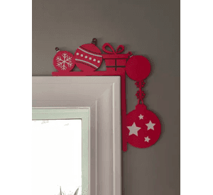 Adorno navidad - Esquinero para puerta navidad rojo
