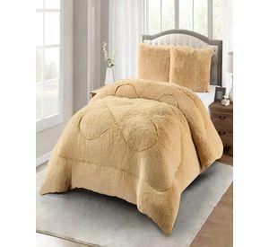 COBERTORES DE PELUDOS CON CHIPORRO PLAZA Y MEDIA 180X200CM BEIGE