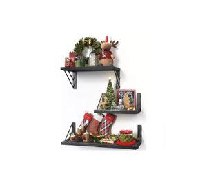 Repisas Flotantes de Madera Multipropósito Kit 3 Negro