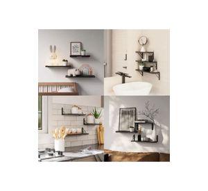 Repisas Flotantes de Madera Multipropósito Kit 3 Negro