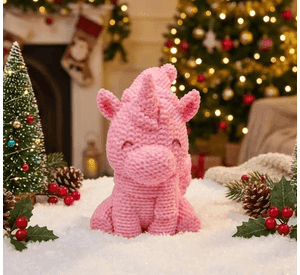 Adorno - Unicornio de Navidad estilo tejido