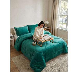 Cobertor Plush de Lujo Lana Sintetica Confort Superior Plaza y Media m17