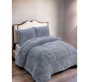 COBERTOR PELUDOS INVIERNO PLAZA Y MEDIA 180CM X 200CM COLOR GRIS