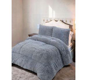 COBERTOR PELUDOS INVIERNO PLAZA Y MEDIA 180CM X 200CM COLOR GRIS