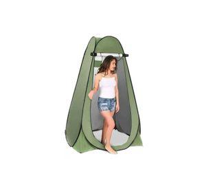 Carpa caseta de baño y vestidor portátil para camping, 1 persona, color verde