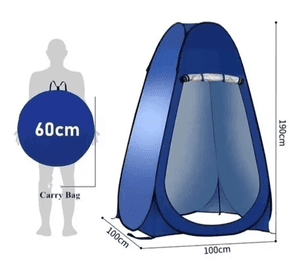 Carpa baño camping vestidor portátil ducha solar azul