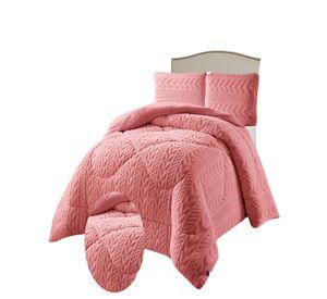 COBERTOR DE INVERNO TEXTURIZADA DISEÑO 01 2 PLAZAS ROSA
