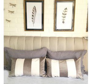COJIN DECORATIVO DISEÑO BEIGE Y BLANCO 50X30 RELLENO