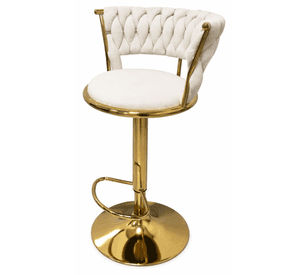 Taburete Queen Terciopelo Ajustable Beige