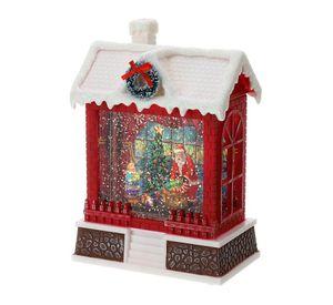 Luces De Navidad Casita Adorno De Pascua para Arbol Navideño Rojo