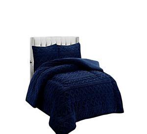COBERTOR DE INVIERNO CON TEXTURA 2 PLAZAS 230X250CM AZUL