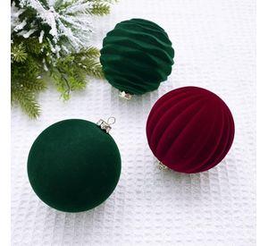 Pack 12 Esferas Bambalinas De Terciopelo 6cm Adornos Navidad