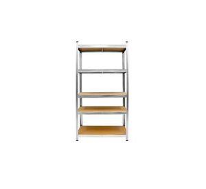 Pack 2 Estantes Metálicos Oficina 180x90x40cm Organizador Aspor Plateado 5 Niveles