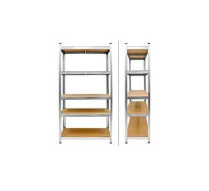 Pack 2 Estantes Metálicos Oficina 180x90x40cm Organizador Aspor Plateado 5 Niveles