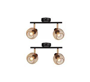 Foco sobrepuesto Indo malla 2 luces color dorado