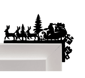 Adorno navidad - Esquinero de puerta Santa y Renos