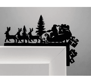 Adorno navidad - Esquinero de puerta Santa y Renos
