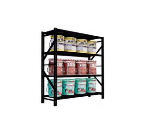 Estante Metálico Negro Rack 200x200x60cm 800kg Armado Rápido