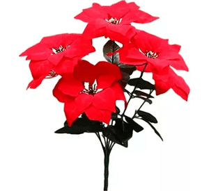 Flor Navideña Ramo De Flor Decoracion Navidad Pack 5 Flores