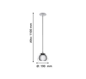 Lámpara Colgante Rocamar Plata E27 1X40W Cod. 94592