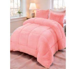 COBERTOR PELUDOS PREMIUM 2 PLAZAS 230CM X 250CM COLOR ROSADO