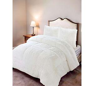 SET COBERTOR DE INVIERNO PELUDO 2 PLAZAS 230X250CM CLANCO
