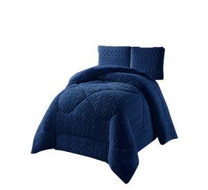 COBERTOR TEXTURIZADA DE INVIERNO DISEÑO 01 KING AZUL OSCURO